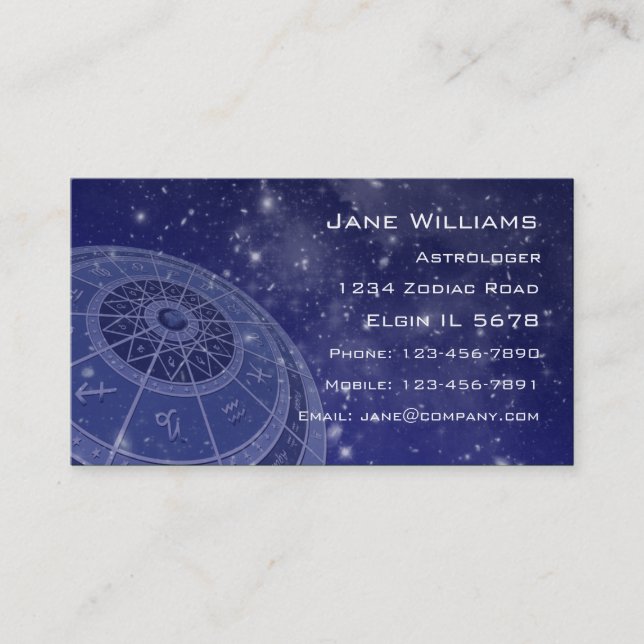 Zodiac Horoscope Business Card (Front)