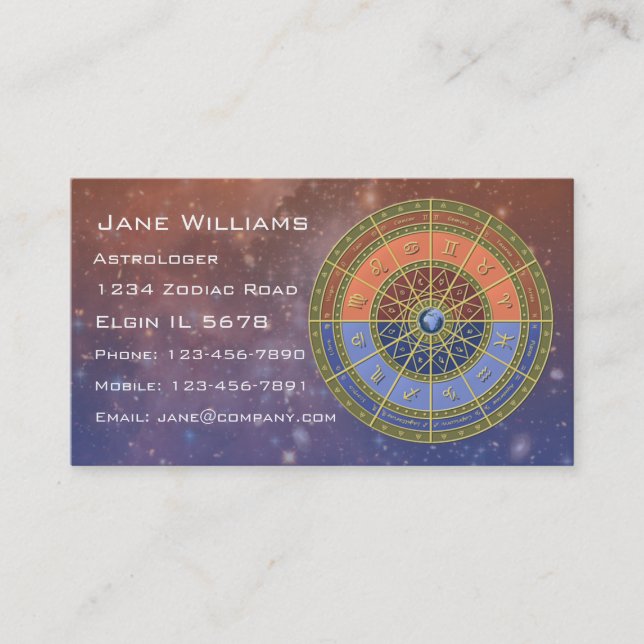 Zodiac Horoscope Business Card (Front)