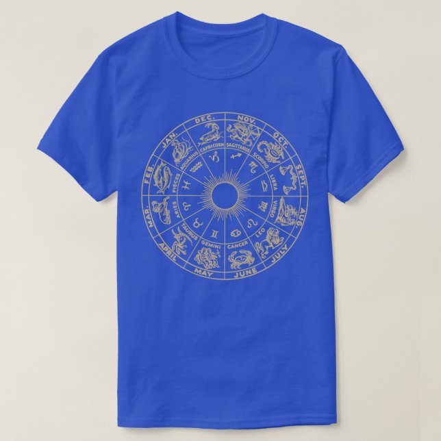 Zodiac Horoscope Wheel Astrology Tarot ds Cosmos U T-Shirt (Design Front)