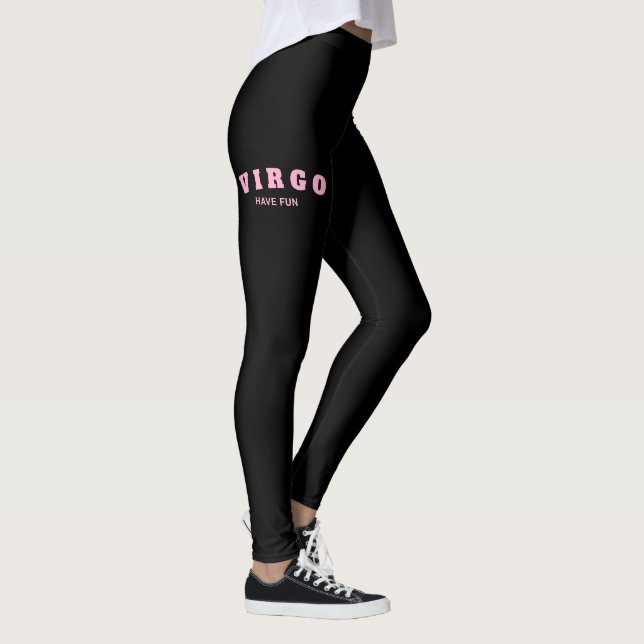 Zodiac Leggings - Playful Letter Print Yoga Pants (Right)