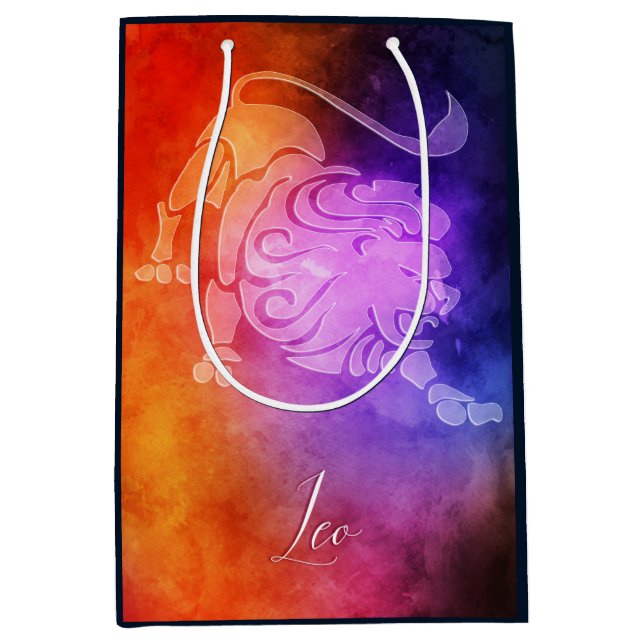 Zodiac : Leo Colourful Candy Colours Medium Gift Bag (Front)