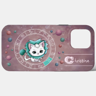 Zodiac Leo Cute Cat Wheel Planet Astrology iPhone 13 Pro Max Case