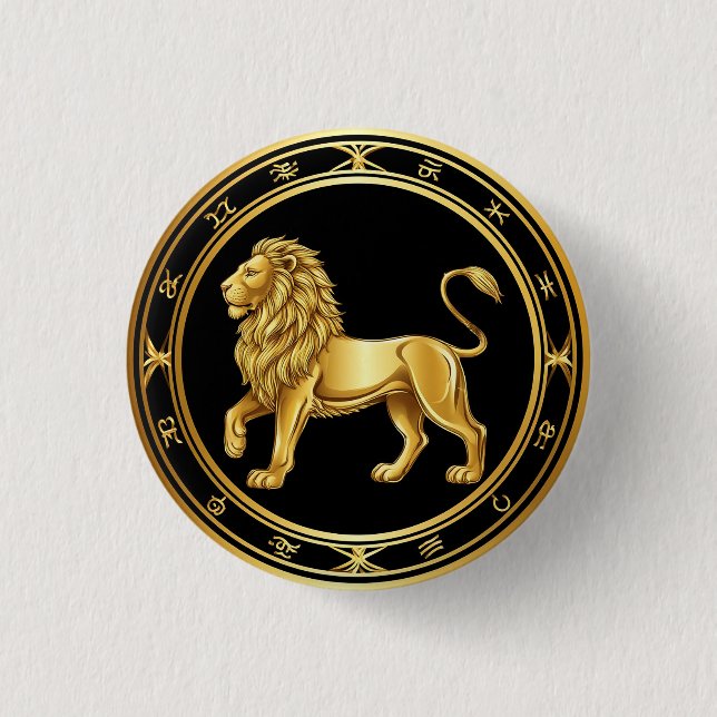 Zodiac Leo Emblem 3 Cm Round Badge (Front)