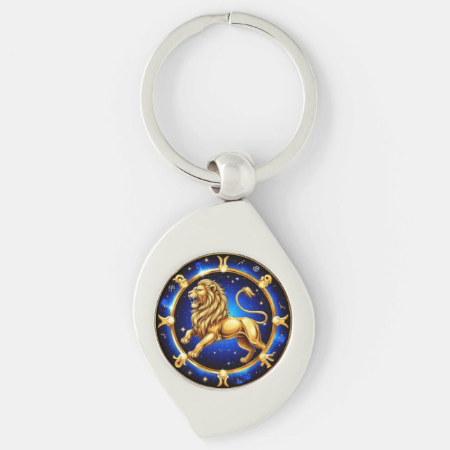 Zodiac Leo Emblem Key Ring (Front)
