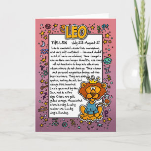 Zodiac - Leo Fun Facts Card