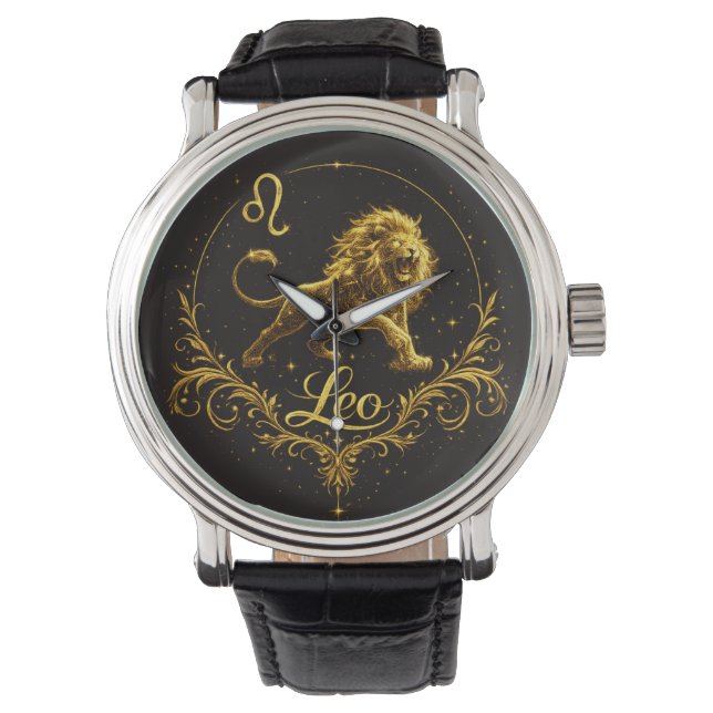 Zodiac Leo golden  Watch (Front)