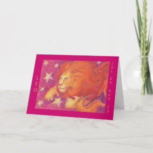Zodiac Leo 'Happy Birthday' greetings card