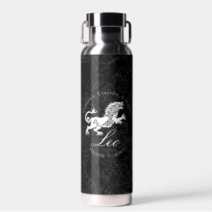 Zodiac Leo Lion Sign Astrology Personality Black Water Bottle