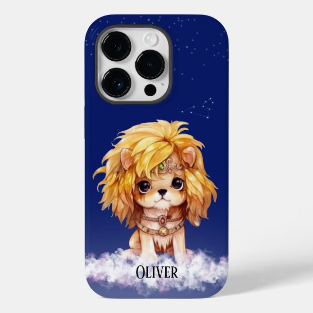 Zodiac Leo on cloud Blue starsky formation Case-Mate iPhone Case (Back)