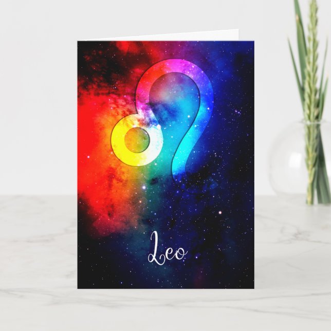 Zodiac : Leo Rainbow Space Card (Front)
