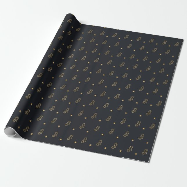 Zodiac Leo Sign Wrapping Paper (Unrolled)