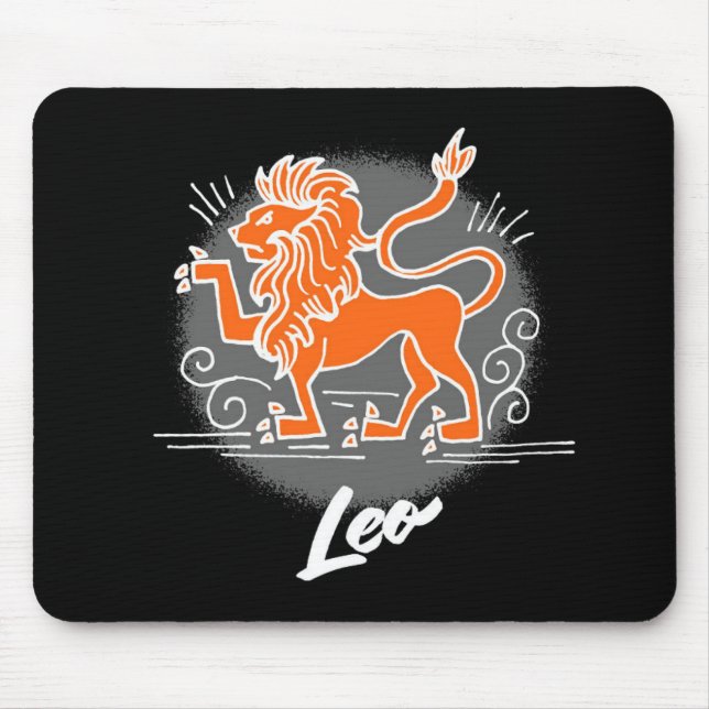 Zodiac Leo Symbol Mouse Mat (Front)