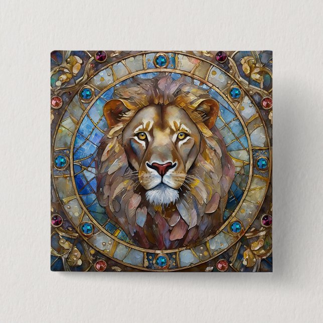 Zodiac - Leo the Lion 15 Cm Square Badge (Front)