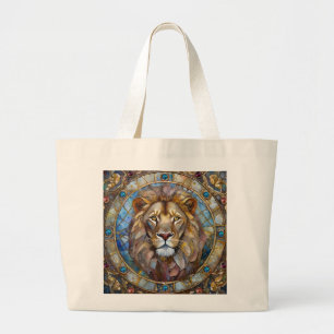 Zodiac - Leo the Lion Large Tote Bag