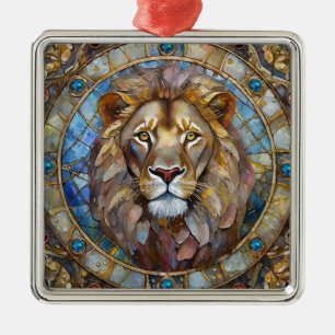 Zodiac - Leo the Lion Metal Tree Decoration