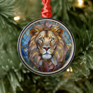Zodiac - Leo the Lion Metal Tree Decoration