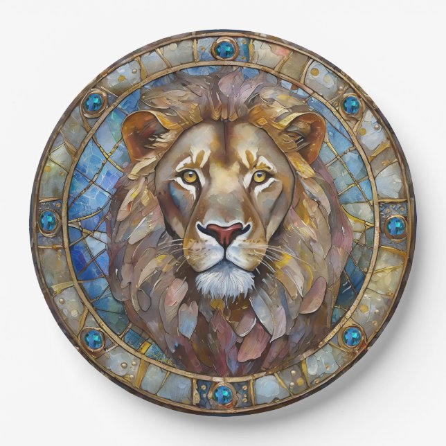 Zodiac - Leo the Lion Paper Plate (Front)