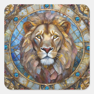 Zodiac - Leo the Lion Square Sticker