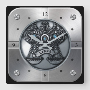 Zodiac ~ Libra ~ Celestial ~ Western Astrology ~  Square Wall Clock
