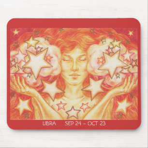 Zodiac Libra mousepad dates