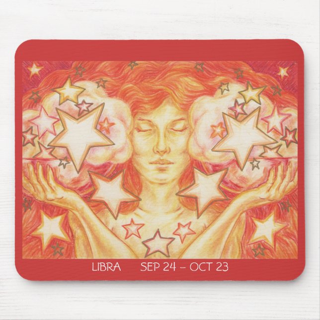 Zodiac Libra mousepad dates (Front)