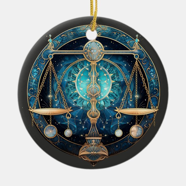 Zodiac Libra Personalised Astrology Ornament (Front)