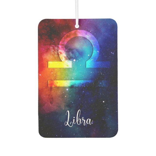 Zodiac : Libra Rainbow Space Car Air Freshener (Front)
