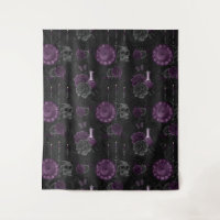 Zodiac Magic | Dark Purple Plum Gothic Skull Roses