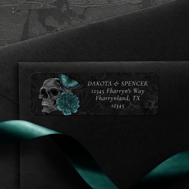 Zodiac Magic | Dark Teal Green Gothic Skull Roses (Creator Uploaded)