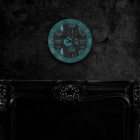 Zodiac Magic | Dark Teal Green Gothic Skull Roses