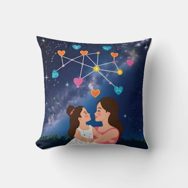 Zodiac Mama Pillow: Linked Constellations Cushion (Front)