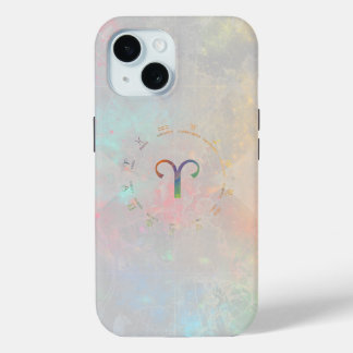 Zodiac Map Aries-White Design iPhone 15 Case