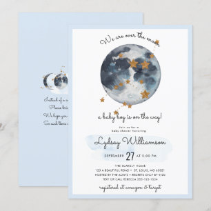Zodiac Over The Moon Baby Shower Invitation