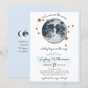 Zodiac Over The Moon Baby Shower Invitation
