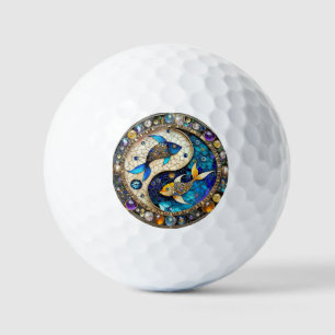 Zodiac - Pisces Fish Yin and Yang Golf Balls