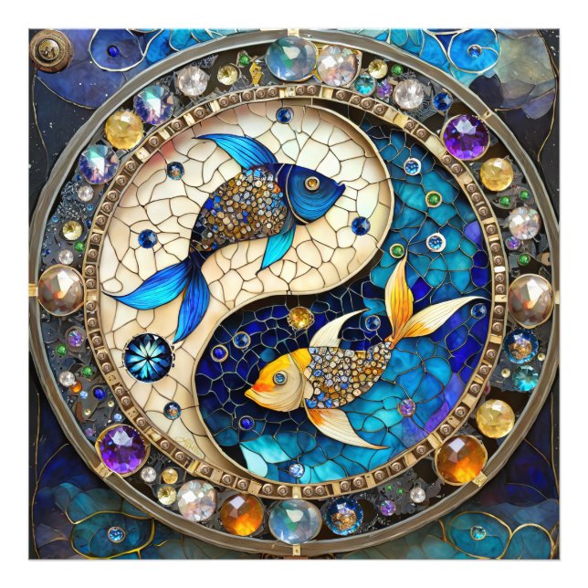 Zodiac - Pisces Fish Yin and Yang Photo Print (Front)