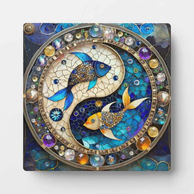 Zodiac - Pisces Fish Yin and Yang Plaque (Front)