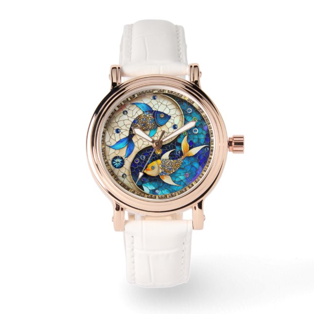 Zodiac - Pisces Fish Yin and Yang Watch (Front)