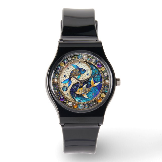 Zodiac - Pisces Fish Yin and Yang Watch (Front)