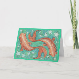 Zodiac Pisces greetings card