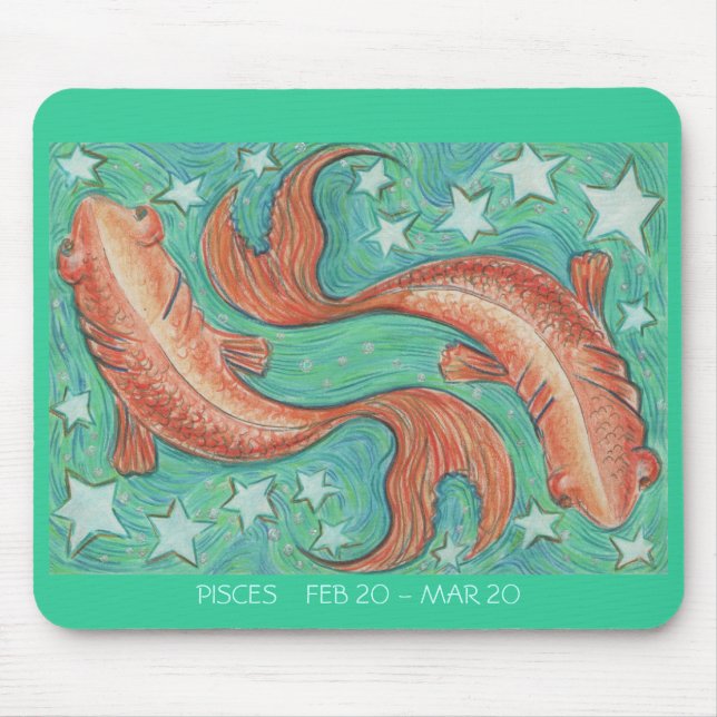 Zodiac Pisces mousepad dates (Front)