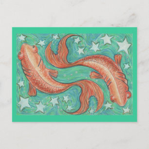 Zodiac Pisces postcard
