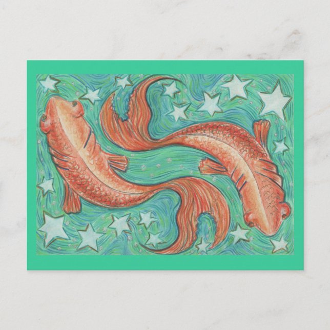 Zodiac Pisces postcard (Front)