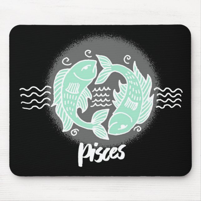 Zodiac Pisces Symbol Mouse Mat (Front)