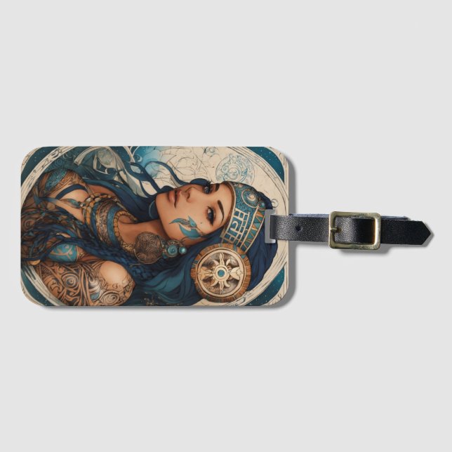 Zodiac Princess Luggage Tag – Stylish Personalised (Front Horizontal)