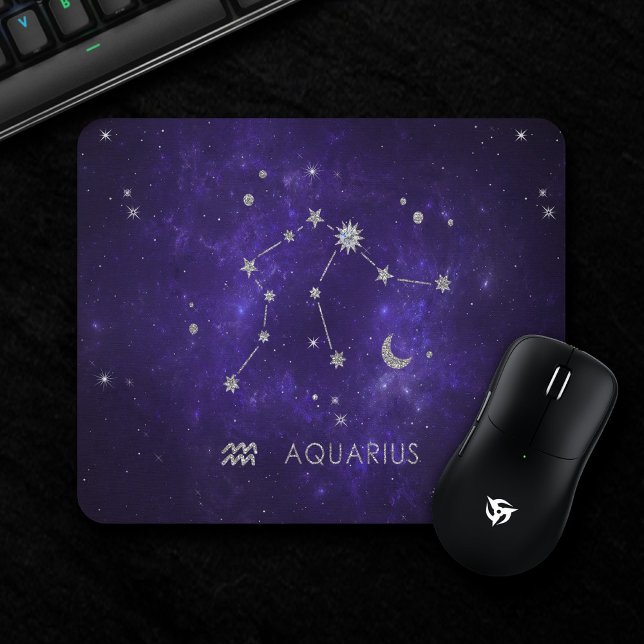 Zodiac Purple Aquarius | Astrology Horoscope Mouse Mat (Creator Uploaded)
