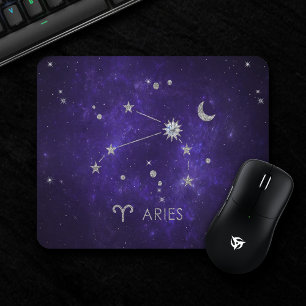 Zodiac Purple Aries Cosmic Astrology Horoscope Mouse Mat