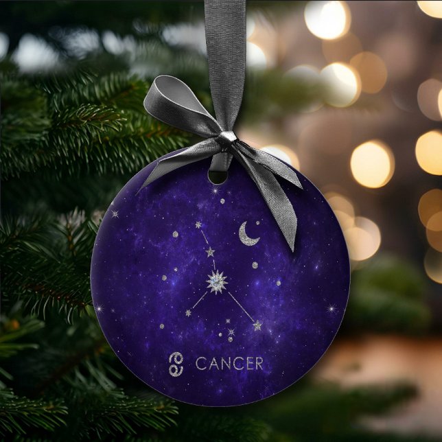 Zodiac Purple Cancer | Cosmic Astrology Horoscope Ceramic Tree Decoration (Creator Uploaded)