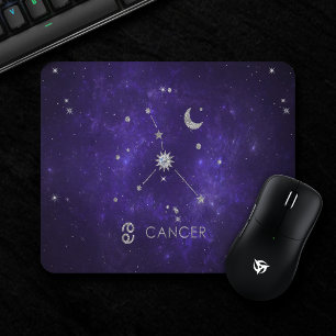 Zodiac Purple Cancer Cosmic Astrology Horoscope Mouse Mat