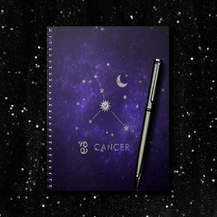 Zodiac Purple Cancer   Cosmic Astrology Horoscope Notebook